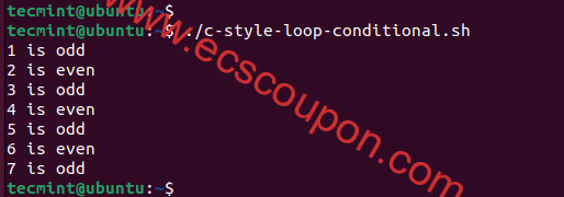 Bash C For循环条件语句示例