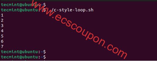 Bash C For循环示例