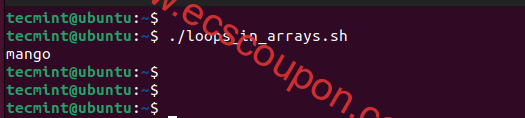 Bash For循环与数组元素