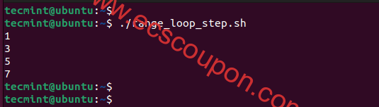 Bash For循环增量值