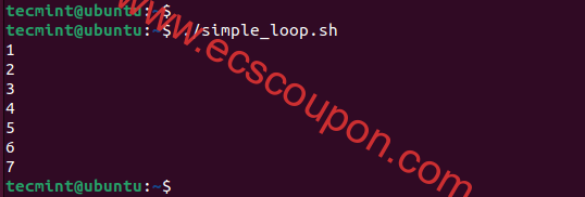 Bash For循环示例
