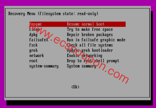 Ubuntu 恢复菜单 - 恢复正常启动