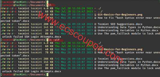 列出Linux中的文件