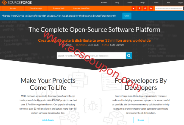 SourceForge GitHub替代方案