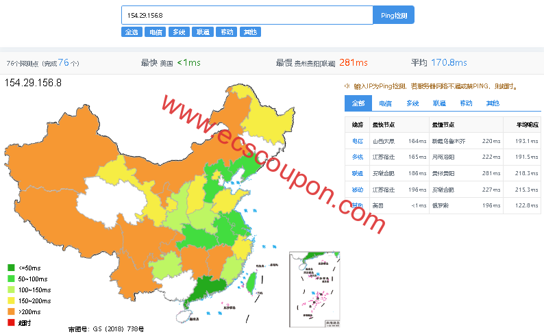 ping延迟测试