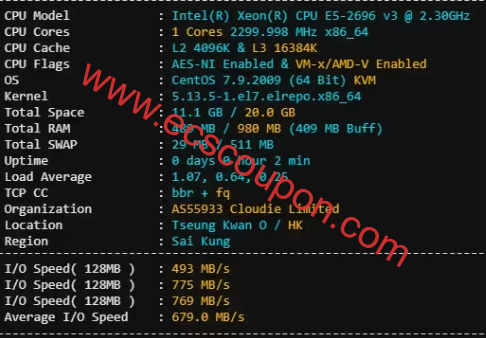 DogYun怎么样?狗云香港-CLD云服务器数据评测报告-趣云笔记