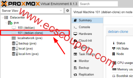 在Proxmox中创建虚拟机的克隆和模板图文教程-趣云笔记