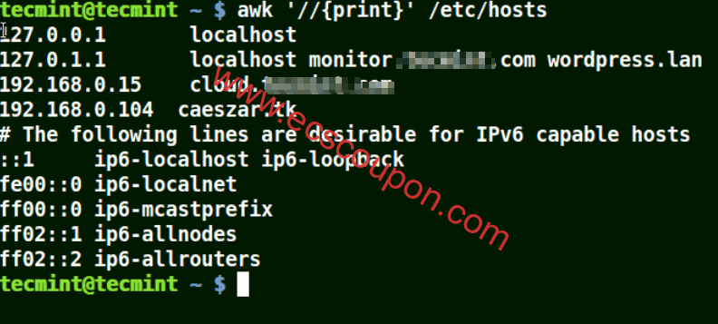 Linux系统中使用awk和正则表达式过滤文本或字符串-趣云笔记