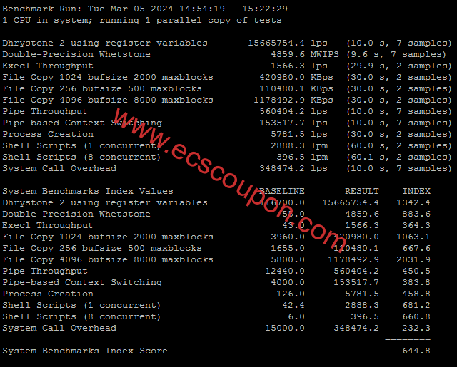 UnixBench跑分测试