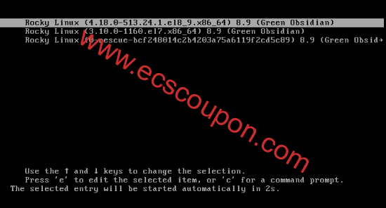 Grub中的Rocky Linux 8