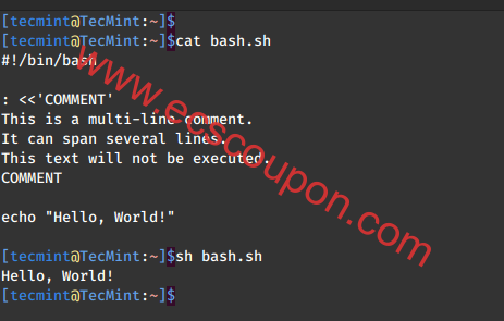 Bash脚本添加注释的六种方法 包括单行和多行注释-趣云笔记