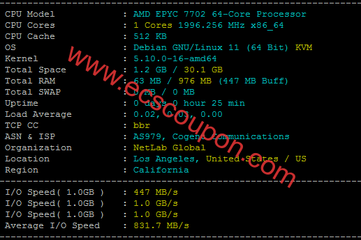 全新测评雨云香港三区云服务器:高性能AMD EPYC平台三网直连链路-趣云笔记