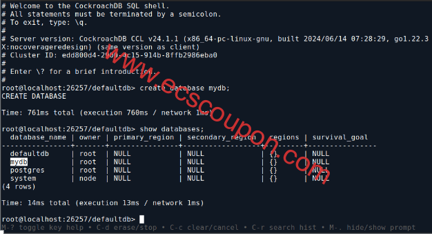 Ubuntu 24.04安装CockroachDB集群教程 提供高性能数据库服务-趣云笔记