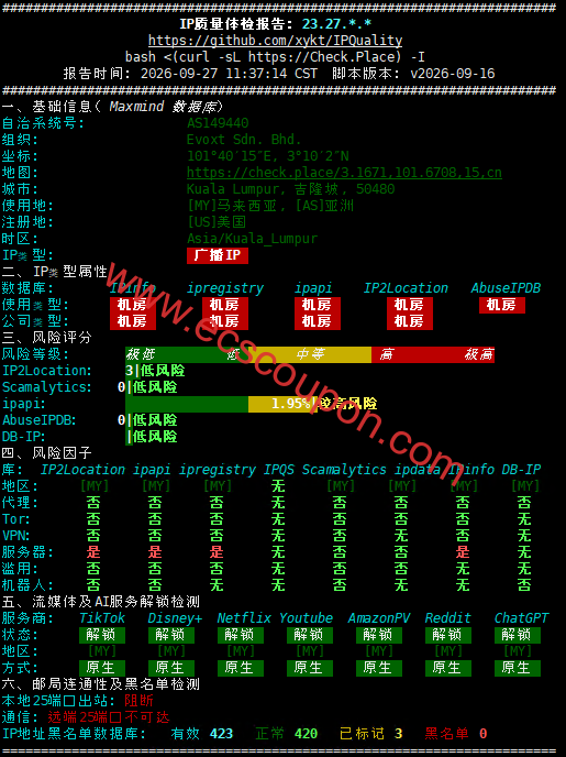 IPv4质量检测报告
