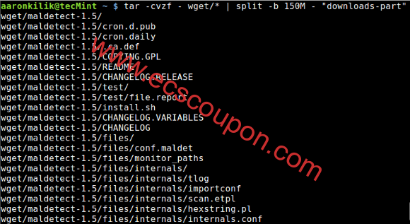 Linux系统中将tar存档拆分为多个特定大小文件的示例演示-趣云笔记
