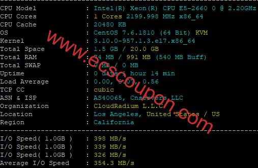 OneTechCloud CERA美国VPS测评:三网直连线路自带20GDDos防御-趣云笔记