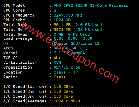 ZgoCloud AMD EPYC日本大阪VPS测评高硬件配置IIJ线路延迟低-趣云笔记