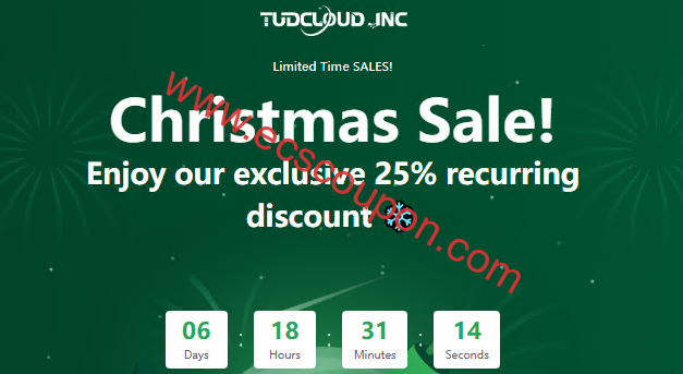 TudCloud圣诞节优惠码：优化网络香港/美国VPS永久7.5折-趣云笔记