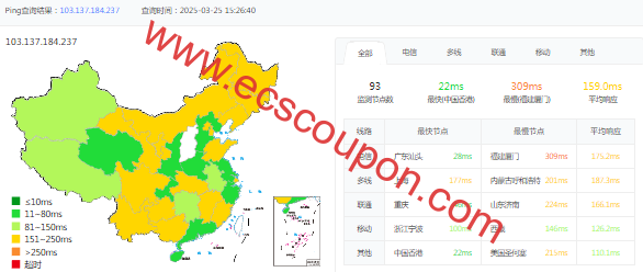 ping延迟测试