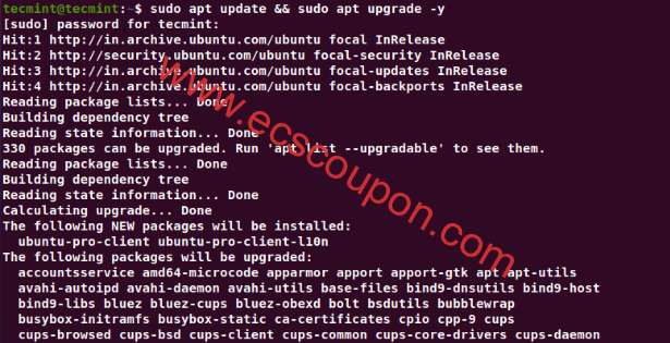 升级Ubuntu 20.04软件包