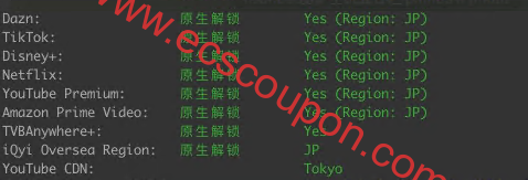 流媒体解锁测试