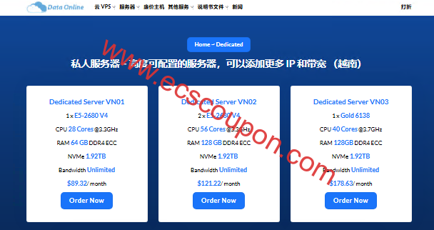 DataOnline越南服务器8折促销 200Mbps不限流量月付$88-趣云笔记
