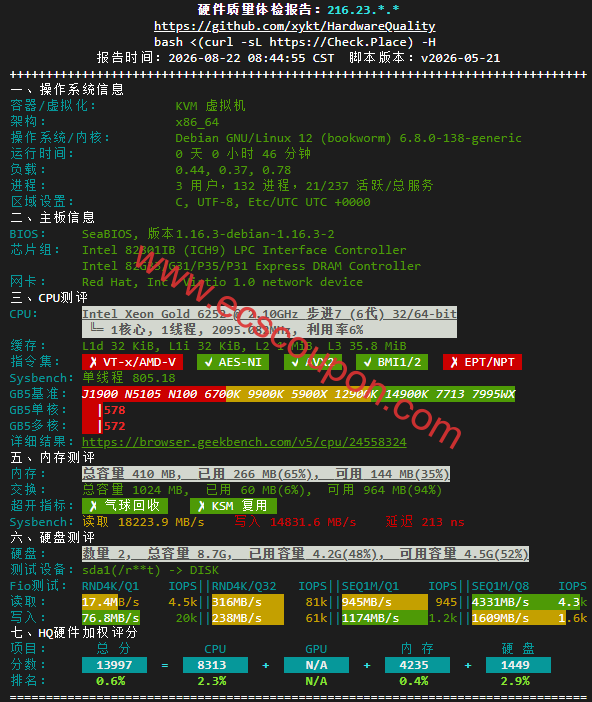 硬件质量体检报告数据