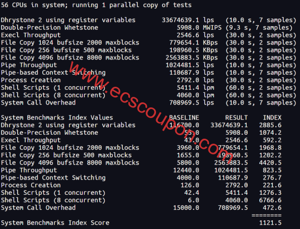 UnixBench跑分测试