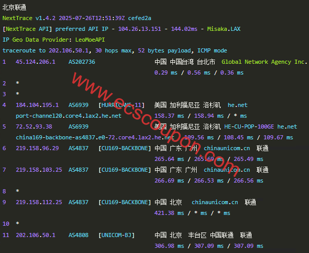联通回程路由