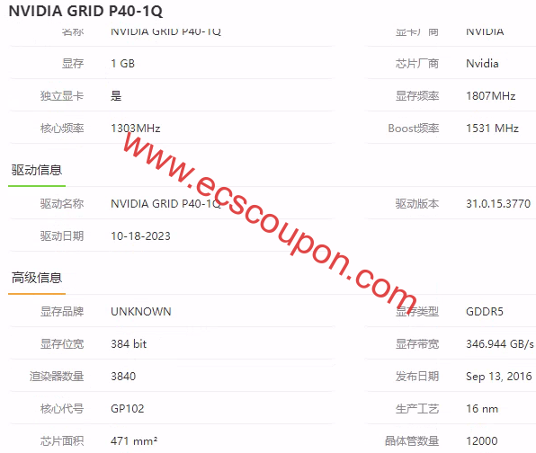 P40显卡的主要参数