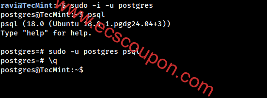 登录PostgreSQL系统帐户