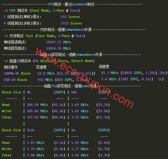 CPU、内存和硬盘读写测试