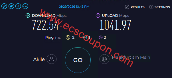 AkileCloud带宽测试