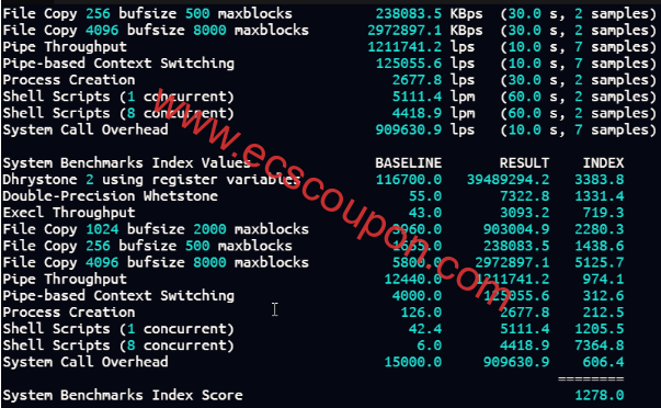 UnixBench跑分测试