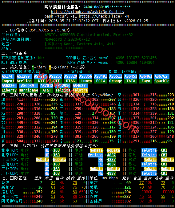 IPv4网络质量检测