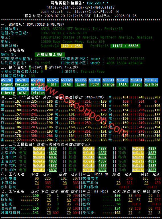 网络质量体检报告