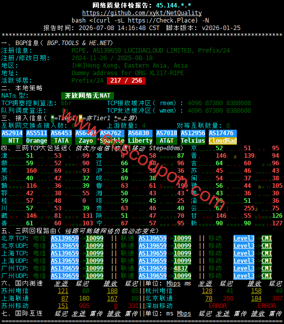 网络质量体检报告
