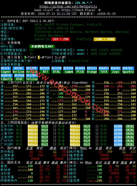 网络质量体检报告