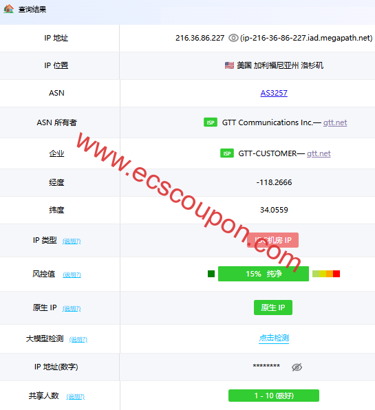 ping0.cc检测报告