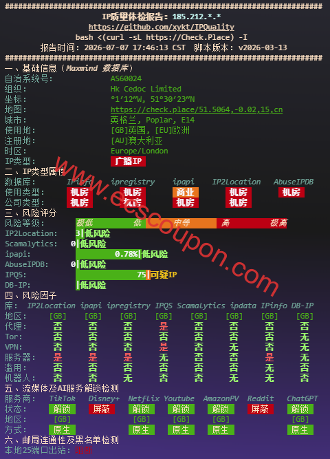 IP质量检测报告