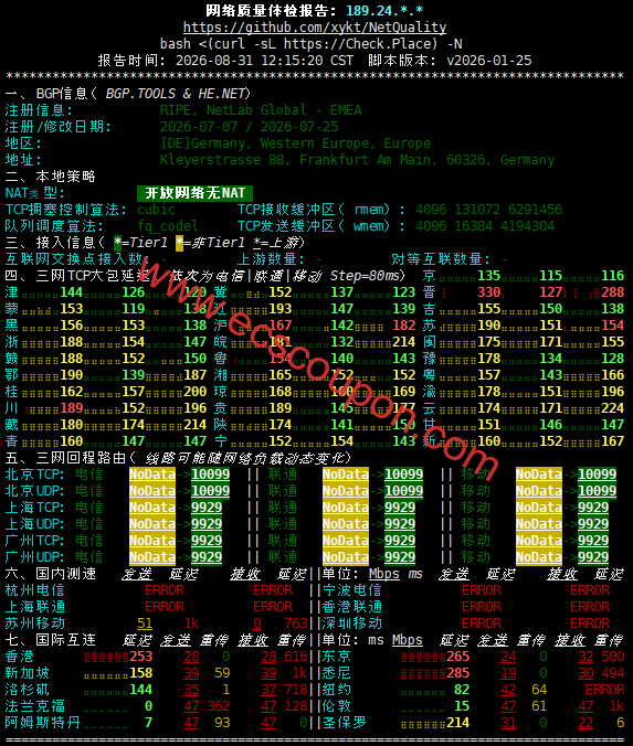 网络质量检测报告