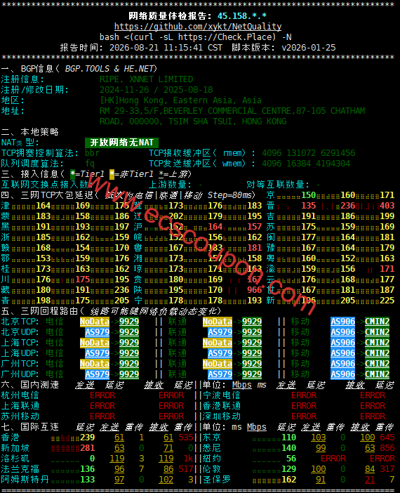 网络质量体检报告