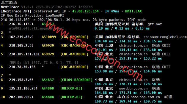 联通回程路由