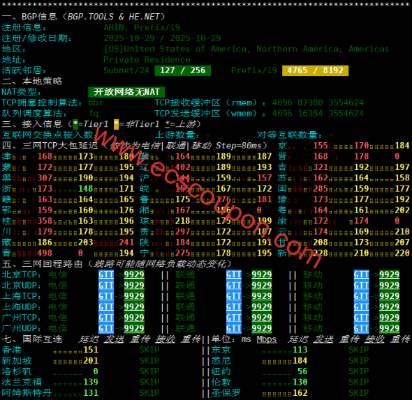 网络质量体检报告数据