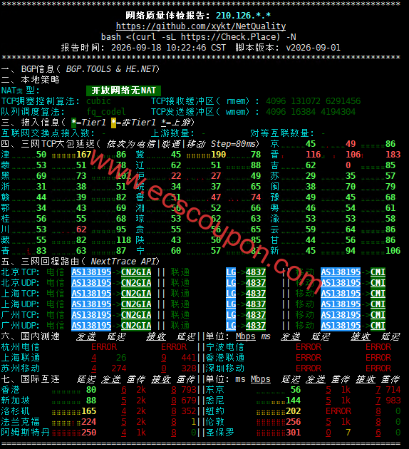 网络质量检测报告